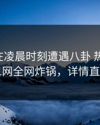 当事人在凌晨时刻遭遇八卦 热血沸腾，91网全网炸锅，详情直击