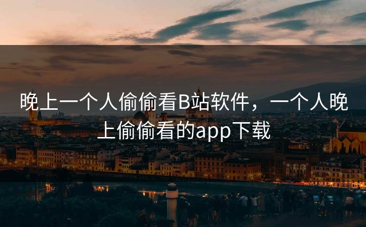 晚上一个人偷偷看B站软件，一个人晚上偷偷看的app下载