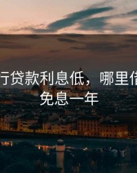哪个银行贷款利息低，哪里借钱可以免息一年