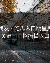别急着转发 · 吃瓜入口明星黑料 · 小众却关键 · 一招搞懂入口变化
