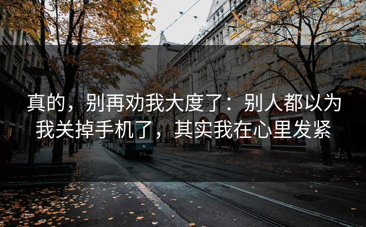 真的，别再劝我大度了：别人都以为我关掉手机了，其实我在心里发紧